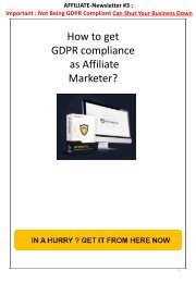 How to get GDPR compliance  - Affiliate marketer