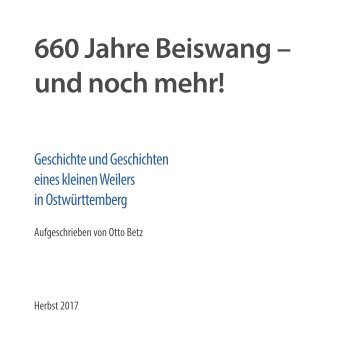 660 Jahre Beiswang - und noch mehr