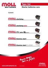 Starter batteries cars - MOLL Batterien