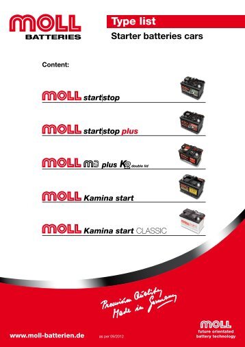 Starter batteries cars - MOLL Batterien