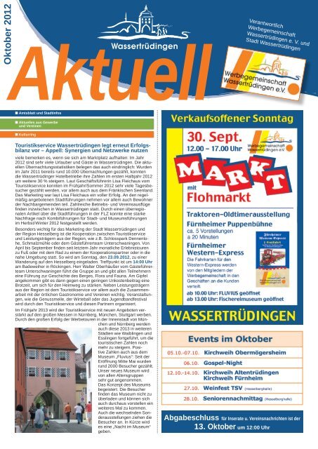 Amtsblatt und Stadtinfos Nachrichten aus Wassertrüdingen