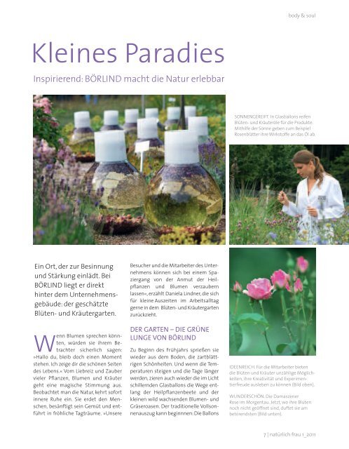 Ausgabe 01/2011 Erlebnis Naturkosmetik - Annemarie Börlind