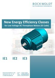 New Energy Efficiency Classes - BOCKWOLDT Getriebemotorenwerk