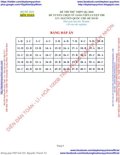 Bộ đề thi thử THPT QG 2018 Các môn TOÁN - LÍ - HÓA Các trường THPT Cả nước CÓ HƯỚNG DẪN GIẢI (Lần 29) [DC28052018]