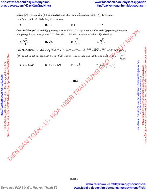 Bộ đề thi thử THPT QG 2018 Các môn TOÁN - LÍ - HÓA Các trường THPT Cả nước CÓ HƯỚNG DẪN GIẢI (Lần 29) [DC28052018]