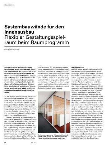 Systembauwände für den Innenausbau Flexibler ... - Blödorn PR