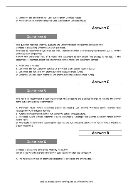 70-705 Actual Exam Dumps 2018