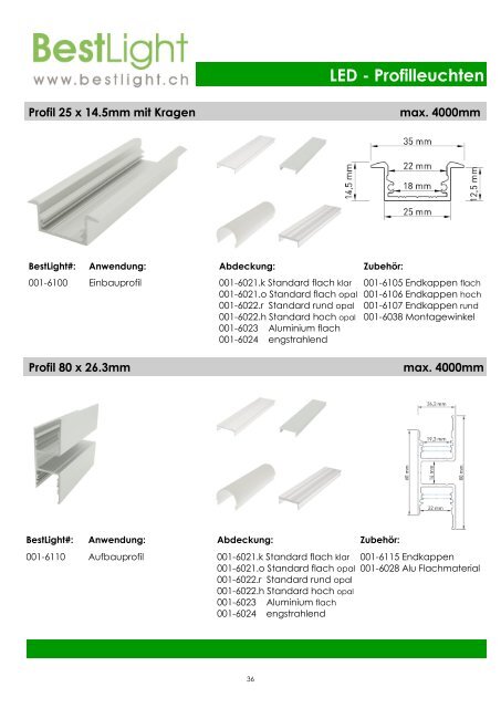 LED-Profilleuchten 2018