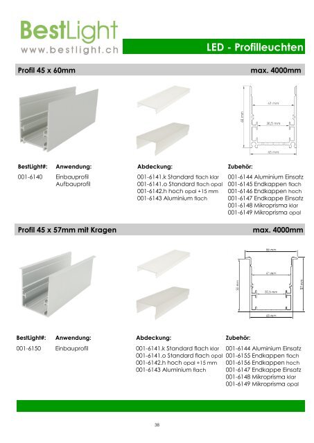 LED-Profilleuchten 2018