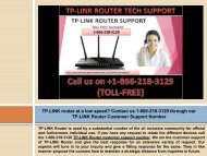 TP-LINK router at a low speed? Ring on 1-866-218-3129 our TP-LINKS Router Customer Support Number