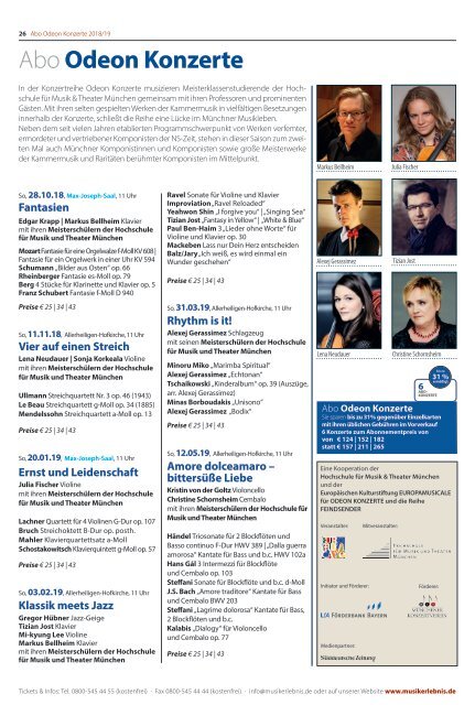 Musikerlebnis Sommermagazin