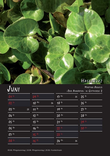 Kalendervorschau ›Giftpflanzen 2019‹
