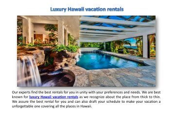 vacation rentals in Hawaii