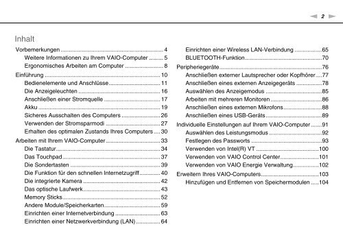 Sony VPCCB2S8E - VPCCB2S8E Mode d'emploi Allemand