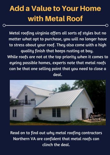 Add a Value to Your Home with Metal Roof