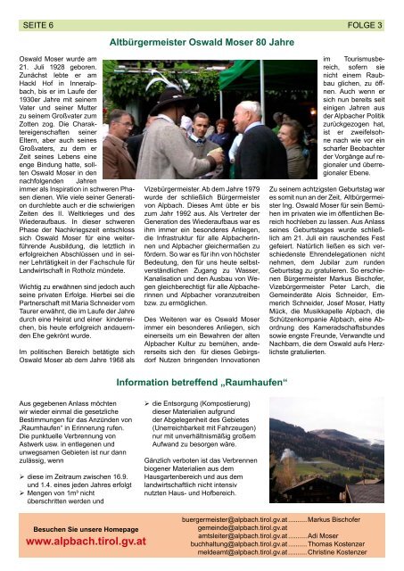 Informationsblatt - Alpbach - Land Tirol