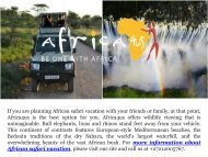 African safari tours