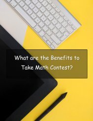 What are the Benefits to Take Math Contest