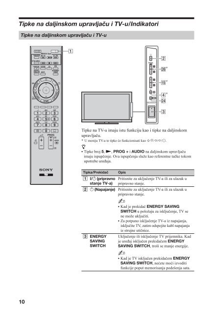 Sony KDL-46HX800 - KDL-46HX800 Mode d'emploi Serbe