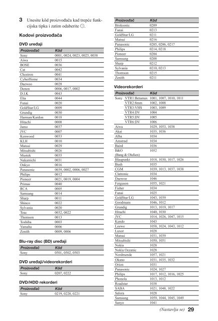 Sony KDL-46HX800 - KDL-46HX800 Mode d'emploi Serbe