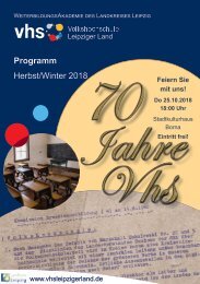 Kursprogramm-VHS Leipziger Land Herbst-Winter 2018