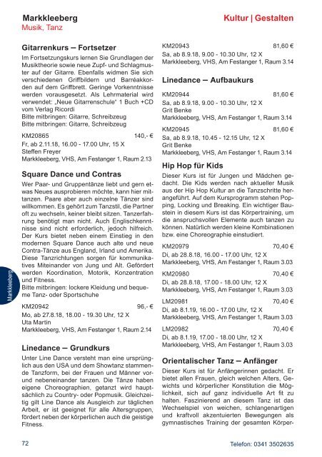 Kursprogramm-VHS Leipziger Land Herbst-Winter 2018