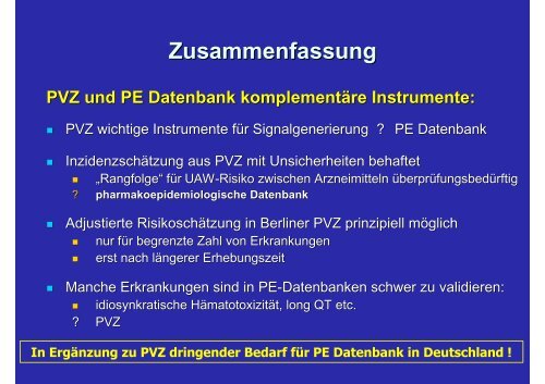 Methodische Ansätze der Pharmakovigilanz in Deutschland - BIPS