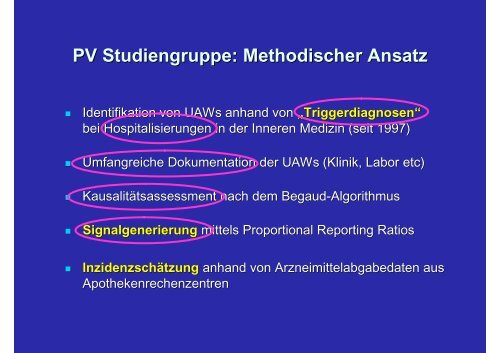 Methodische Ansätze der Pharmakovigilanz in Deutschland - BIPS