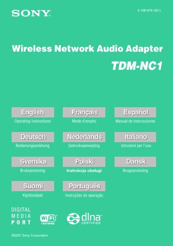 Sony TDM-NC1 - TDM-NC1 Consignes dâutilisation Danois
