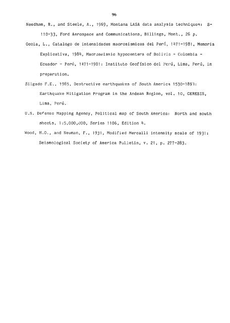 catalogo de terremotos para america del sur catalog of earthquakes ...