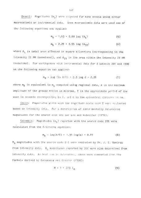 catalogo de terremotos para america del sur catalog of earthquakes ...