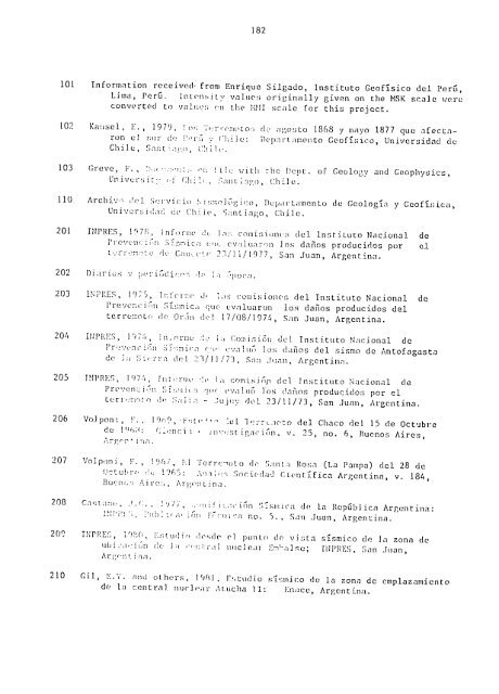 catalogo de terremotos para america del sur catalog of earthquakes ...