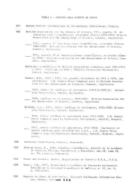 catalogo de terremotos para america del sur catalog of earthquakes ...