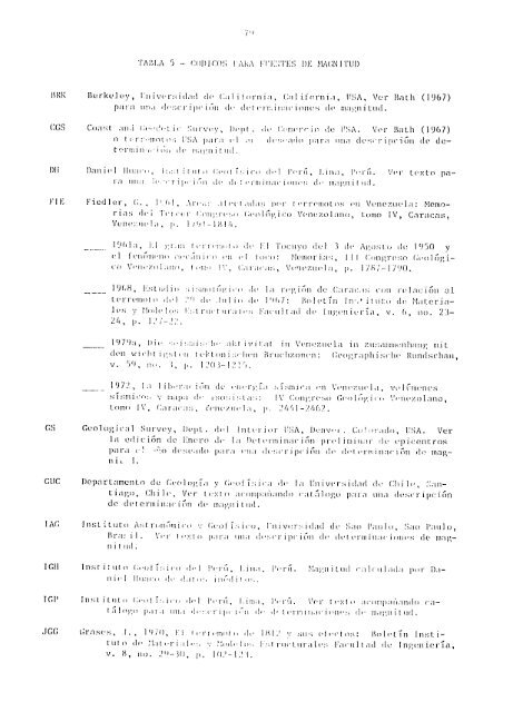 catalogo de terremotos para america del sur catalog of earthquakes ...