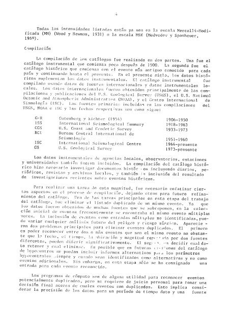 catalogo de terremotos para america del sur catalog of earthquakes ...