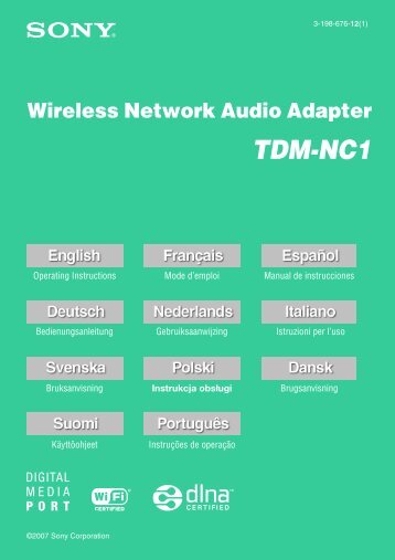 Sony TDM-NC1 - TDM-NC1 Consignes dâutilisation Finlandais