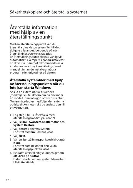 Sony SVE1513W1R - SVE1513W1R Guide de d&eacute;pannage Finlandais
