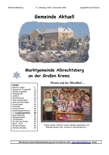 Gemeinde Aktuell - Marktgemeinde Albrechtsberg an der großen ...