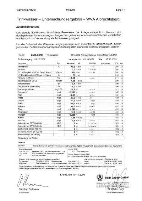 Gemeinde Aktuell - Marktgemeinde Albrechtsberg an der großen ...