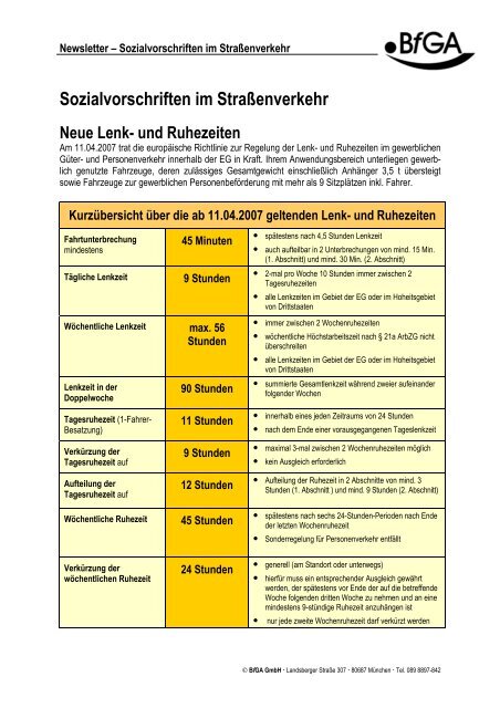 Sozialvorschriften Im Strassenverkehr Neue Lenk Und Bfga