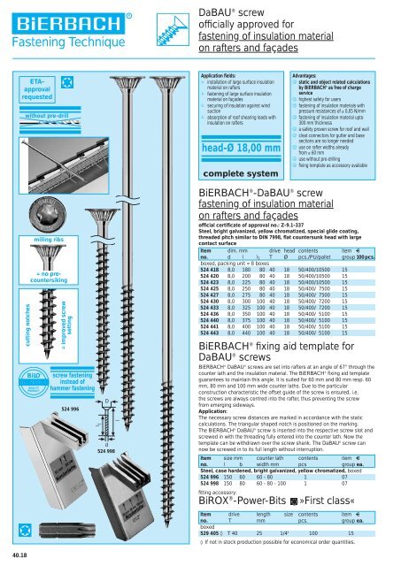 New - BiERBACH GmbH & Co. KG Befestigungstechnik