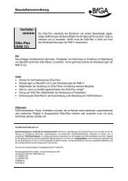Baustellenverordnung Vertiefer- seminar SiGe-Plan (RAB 31) - BfGA