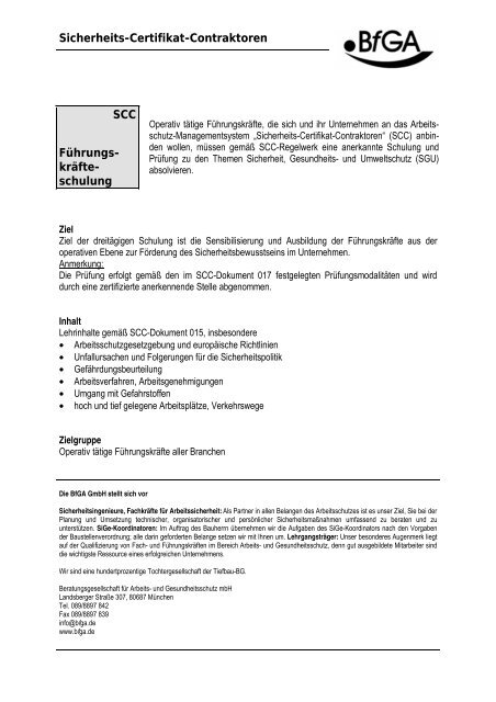 Sicherheits-Certifikat-Contraktoren SCC Führungs- kräfte ... - BfGA