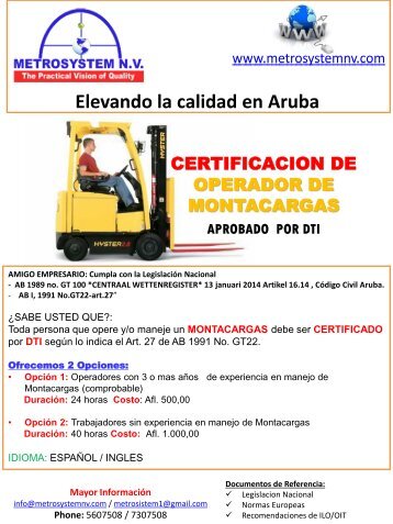 Certificacion  Operador Forklift