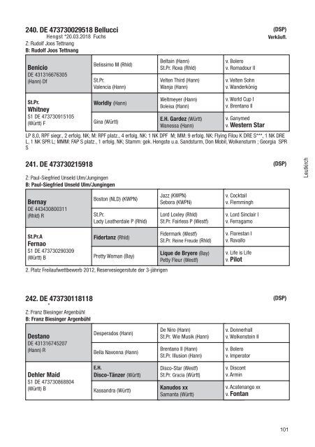 Fohlenschaukatalog Warmblut 2018