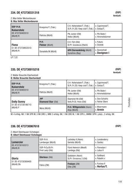 Fohlenschaukatalog Warmblut 2018