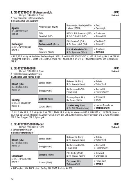 Fohlenschaukatalog Warmblut 2018