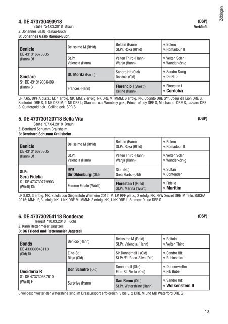 Fohlenschaukatalog Warmblut 2018