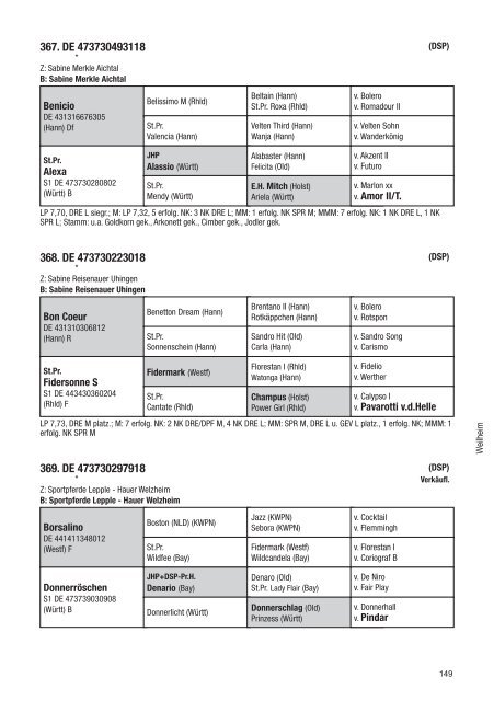 Fohlenschaukatalog Warmblut 2018