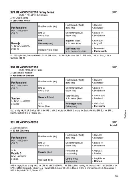 Fohlenschaukatalog Warmblut 2018